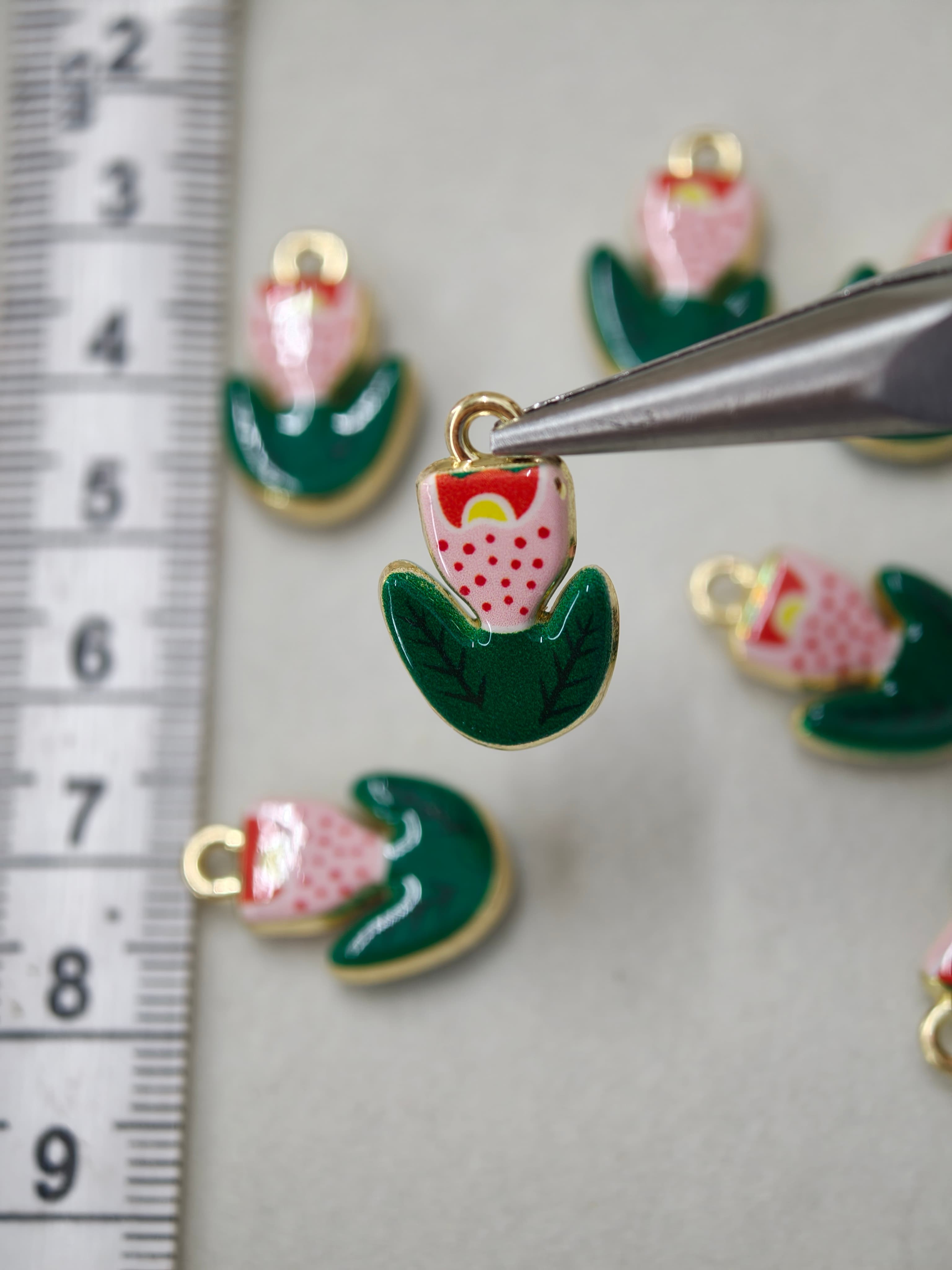 Two sided flower charms