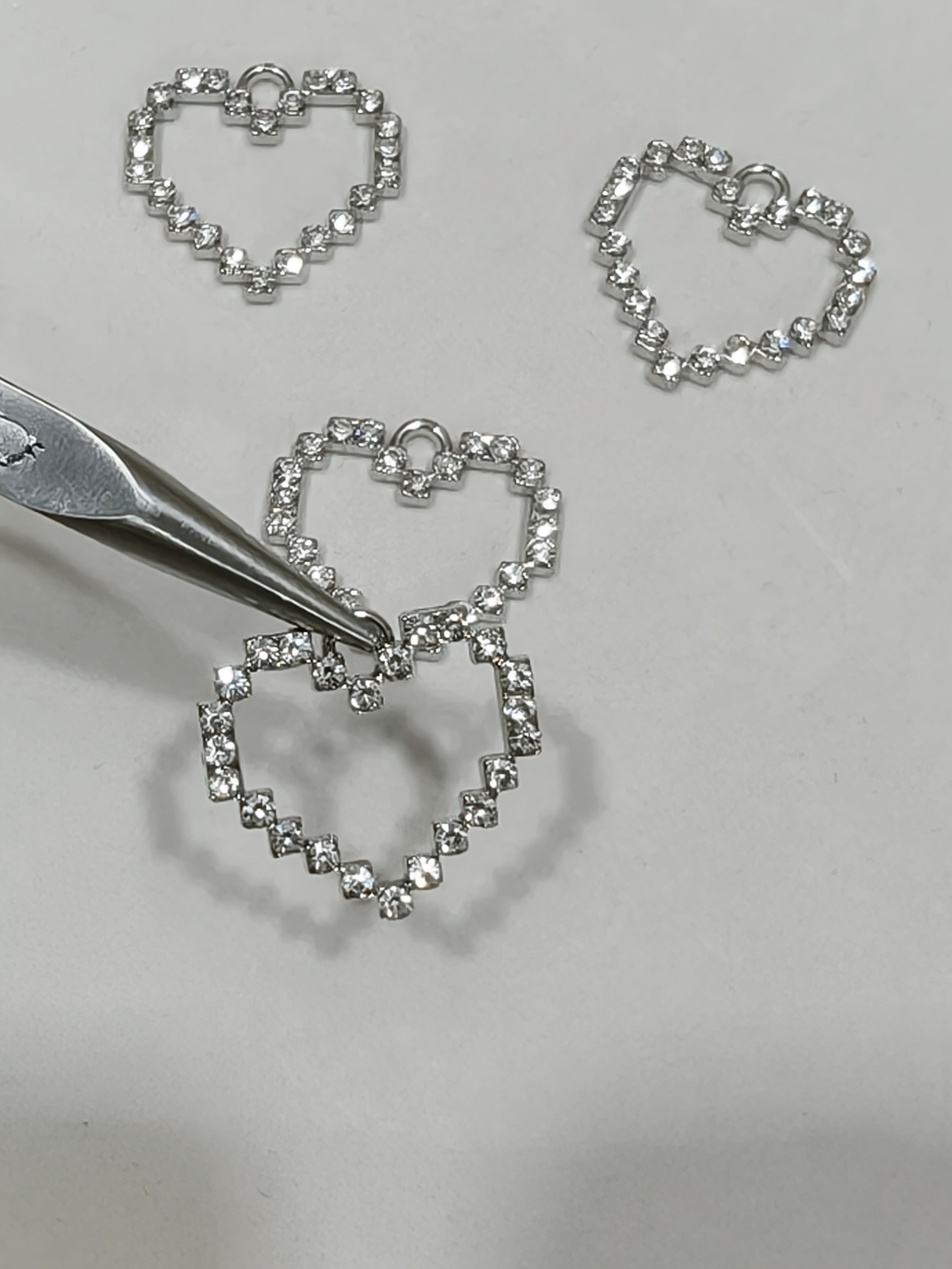 Rhinestone hollow heart